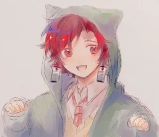 🍃 Tanjiro Kamado Demon Slayer Tanjiro Kamado, Demon Slayer, Anime, Manga, Fanart, Sudadera con capucha de gato whatsapp sticker