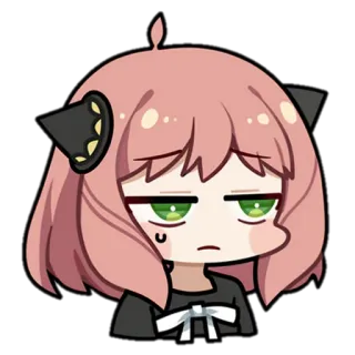 😑 Anya Forger Spy x Family Anime, Spy x Family, Anya, Süß, Traurig, Cartoon telegram sticker