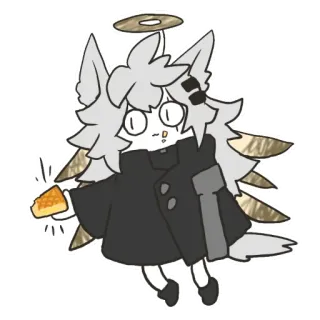 🥧 angel, dog, anime, pie telegram sticker