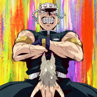 💎 Tengen Uzui Demon Slayer Anime, Demon Slayer, Tengen Uzui, Manga, Espada, Acción telegram sticker