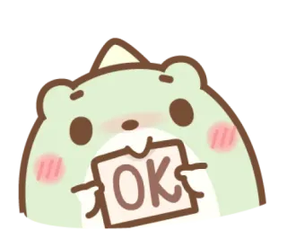 👍 OK fofo, urso, animal, aprovação, ok, positivo, desenho animado telegram sticker
