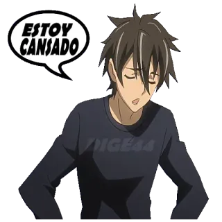 😓 ESTOY CANSADO anime, tired, sleepy, cartoon telegram sticker