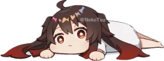 🙄 Hu Tao Genshin Impact @NekoTsu Anime, Chibi, Mignon, Hu Tao, Genshin Impact, Personnage whatsapp sticker