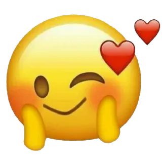 😉 Эмодзи, Сердце, Любовь, Подмигивание, Милый whatsapp sticker