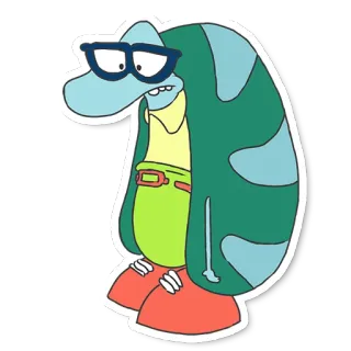 🤓 мультик, персонаж, очки, глупый, капля telegram sticker