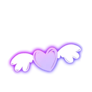 💜 Herz, Flügel, Liebe, Fliegen, Romantisch, Aufkleber whatsapp sticker