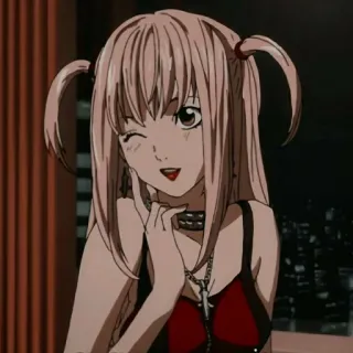 📓 Misa Amane Death Note аниме, девушка, миса, тетрадь смерти, подмигивание whatsapp sticker
