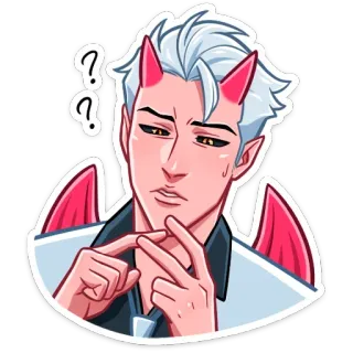❓ Anime, Cartoon, Diable, Cornes, Personnage, Démon whatsapp sticker