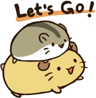 🏃‍♂️ Let's Go! hamster, animal, cute, kawaii, fun, lets go telegram sticker