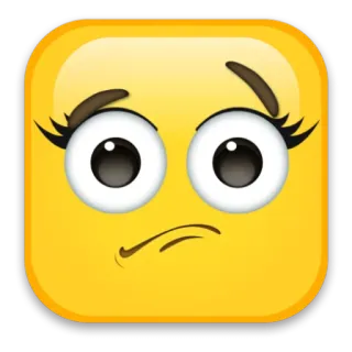 😕 emoji, sad, worried, square, yellow, eyes telegram sticker