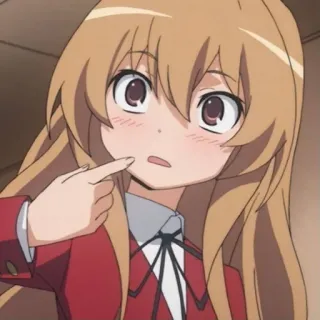 🤎 Taiga Aisaka Toradora! anime, cute, schoolgirl, blush, toradora telegram sticker