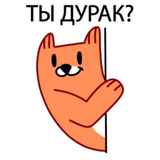 😂 ТЫ ДУРАК? Tier, Katze, Frage, Lustig, Cartoon telegram sticker