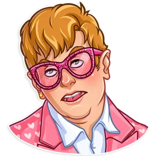 🙄 男, 漫画, メガネ, ピンク, 金髪 telegram sticker