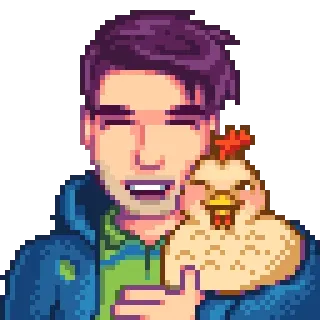 😊 Shane Stardew Valley Videojuego, Pixel art, Pollo, Stardew Valley, Shane telegram sticker