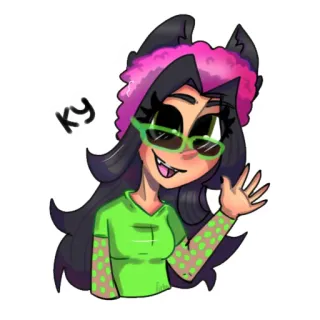 👋 ky การ์ตูน, ผู้หญิง, น่ารัก, ตัวละคร, ศิลปะ telegram sticker