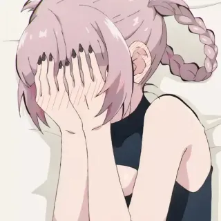 💈 动漫, 女孩, 伤心, 哭泣, 情绪化, 失眠 telegram sticker