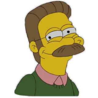 😊 Ned Flanders The Simpsons The Simpsons, Ned Flanders, cartoon, character, sticker telegram sticker