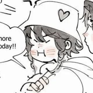 ☁️ more today!! Kreskówka, Postać, Rysunek, Naklejka, Anime telegram sticker