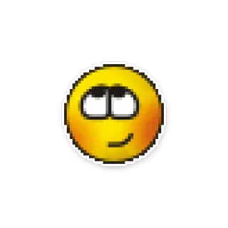 😊 mặt cười, khuôn mặt, màu vàng, cười đểu, liếc mắt telegram sticker