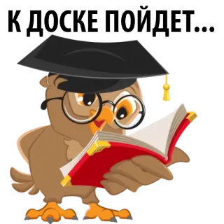 😣 КЛОСКЕ ПОЙЛЕТ... coruja, formatura, livro, leitura, educação whatsapp sticker