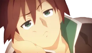 😕 Kazuma Konosuba 动漫, 累, 无聊, 和真, 为美好的世界献上祝福！ telegram sticker