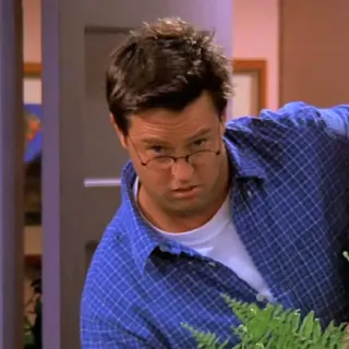 🧐 Chandler Bing Friends chandler bing, friends, série tv, sitcom, anos 90, matthew perry telegram sticker