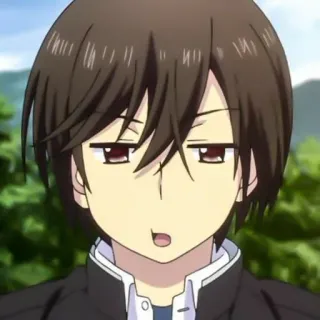 ✨ Yu Otosaka Charlotte Anime, Personnage, Charlotte, Yu Otosaka, cheveux bruns, agacé, uniforme scolaire telegram sticker