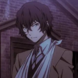 🖤 Dazai Osamu Bungou Stray Dogs Anime, Postać, Dazai Osamu, Bungo Stray Dogs, Manga telegram sticker