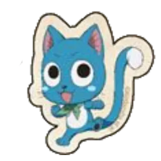 😀 Happy Fairy Tail hạnh phúc, cổ tích, anime, hoạt hình, mèo xanh telegram sticker