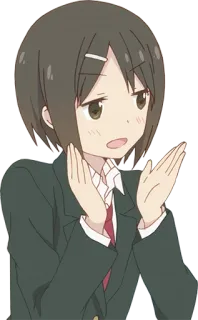 😏 garota anime, uniforme escolar, fofa, personagem, anime, garota, desenho animado telegram sticker
