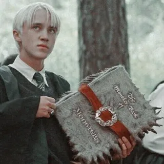 🪐 Draco Malfoy Harry Potter The Monster Book of Monsters Draco Malfoy, Harry Potter, Livro dos Monstros, bruxo, fantasia telegram sticker