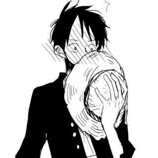 ❗️ Monkey D. Luffy One Piece Anime, One Piece, Luffy, Monkey D. Luffy, Strohoed, Cartoon telegram sticker