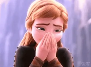 🤩 Anna Frozen cartoon, verdrietig, tranen, Disney, film, animatie, emotie telegram sticker