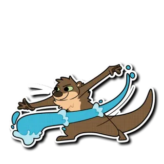 💧 otter, water, animal, swimming, cute telegram sticker