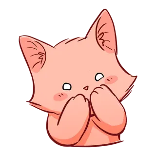 🙊 Katze, niedlich, kawaii, Anime, rosa, Aufkleber, Tier, Cartoon telegram sticker