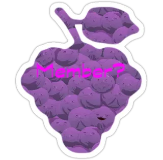 🍇 Member? grapes, purple, sticker, question telegram sticker