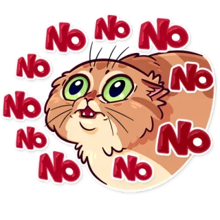 🙅 No No No No No No No No cat, funny, meme, cute, no telegram sticker