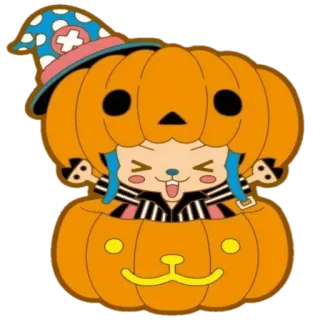 😫 Tony Tony Chopper One Piece one piece, tony tony chopper, zucca, halloween, anime, cartoni animati telegram sticker