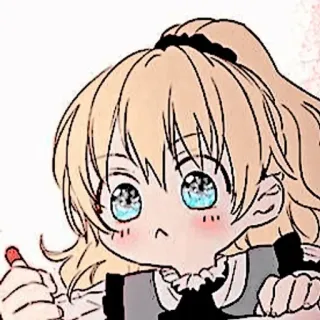 🍼 动漫, 卡通, 可爱, 女孩, 金发, Q版, 卡哇伊 whatsapp sticker