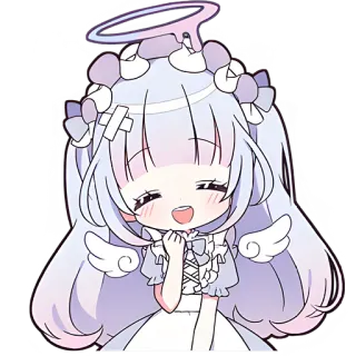 ☺️ anime, kawaii, cute, angel, chibi, sticker, cartoon telegram sticker