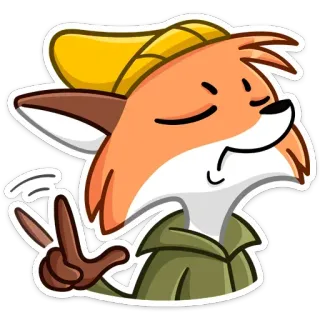 ☝️ renard, dessin animé, symbole de paix, geste obscène telegram sticker