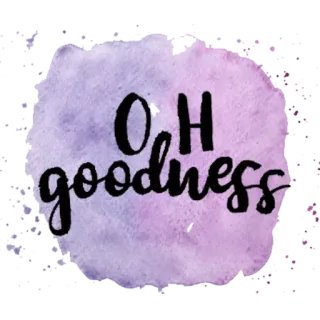 😚 O,H goodness Aquarell, Lila, Aufkleber, Gruß, Ach du meine Güte whatsapp sticker