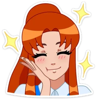 ☺ dessin animé, animé, fille, personnage, paillettes telegram sticker