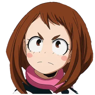 😒 Ochaco Uraraka My Hero Academia Anime, My Hero Academia, Ochaco Uraraka, MHA, Uraraka, Personagem telegram sticker