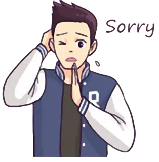 🙁 Sorry apology, sorry, cartoon, character telegram sticker