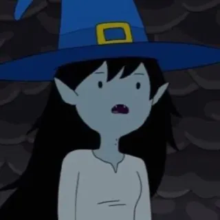 🖤 Marceline Adventure Time cartoon, vampire, witch, blue hat, Marceline, Adventure Time whatsapp sticker