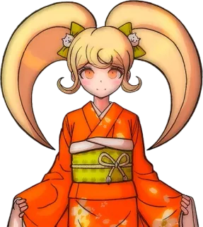 🌟 Hiyoko Saionji Danganronpa Anime, Blond, Kimono, Hiyoko Saionji, Danganronpa, Mignon telegram sticker
