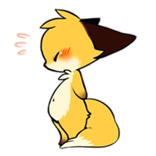 ☺️ fuchs, niedlich, tier, cartoon, kawaii, chibi, illustration telegram sticker