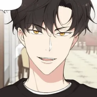 🎗 男, アニメスタイル, キャラクター, ニヤリ telegram sticker