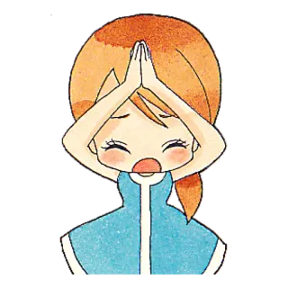 🙏 vrouw, persoon, cartoon, meisje, anime, leuk, illustratie telegram sticker